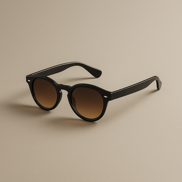 Lunettes de Soleil Noir & Brun Ambré