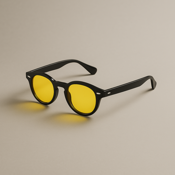 Lunettes de Soleil Noir & Verres Jaune Or